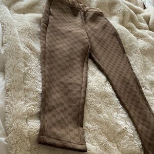 HONGMEI COLLECTION Brown Monogram Patterned Pants